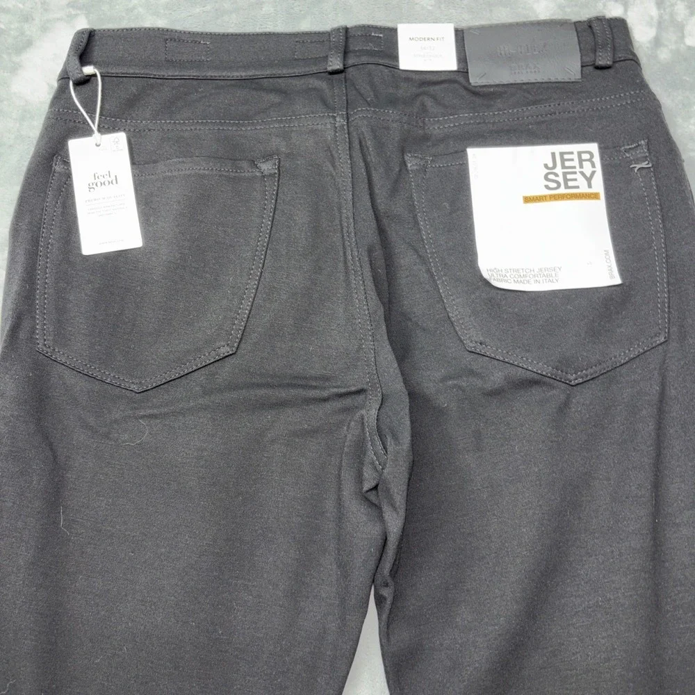 Brax Chuck Hi Flex‎ Jersey Knit Performance Pants Black Stretch 34x32 NWT Italy